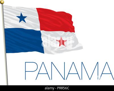 Panama official flag, vector illustration Stock Vector
