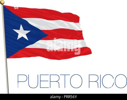 Puerto Rico official flag, vector illustration Stock Vector