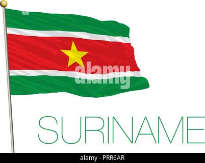 Suriname official flag, vector illustration Stock Vector