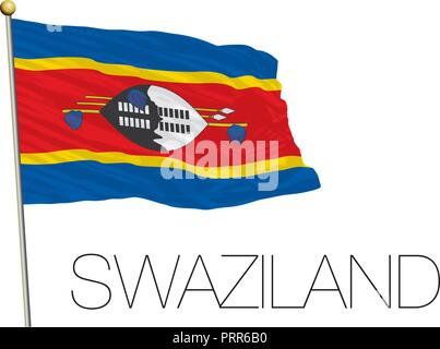 Swaziland official flag, vector illustration Stock Vector