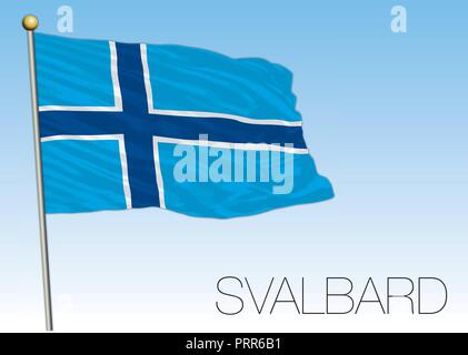 Svalbard official flag, vector illustration Stock Vector