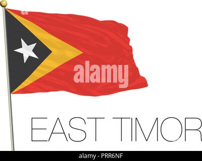 East Timor official flag, vector illustration Stock Vector