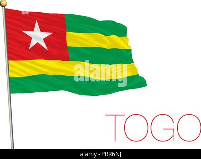 Togo official flag, vector illustration Stock Vector