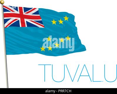 Tuvalu official flag, vector illustration Stock Vector