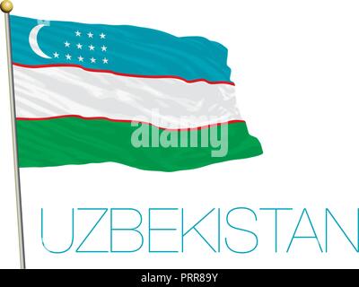 Uzbekistan official flag, vector illustration Stock Vector