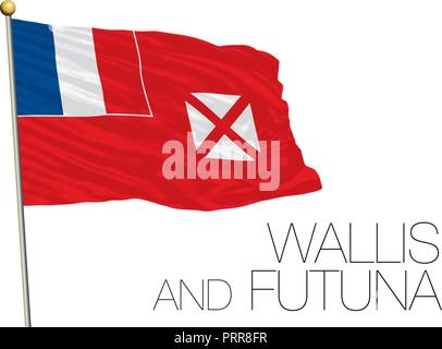 Wallis and Futuna official flag, vector illustration Stock Vector