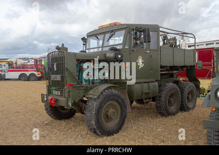 Scammell Explorer 1953 RFO 918 with REME badge on doors and grill on display at the Dorset Steam fair Stock Photo