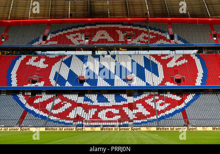 New design of the grandstand seats, Allianz Arena, Munich, Bavaria, Germany Stock Photo