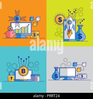 fintech business related Stock Vector