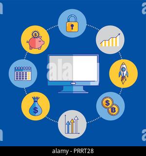 fintech business related Stock Vector