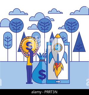 fintech business related Stock Vector