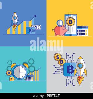 fintech business related Stock Vector