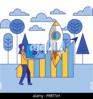 fintech business related Stock Vector