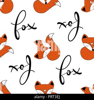 Seamless of scandinavian foxes Stock Vector