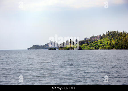 Scenic Lake Kivu in Rwanda. Stock Photo