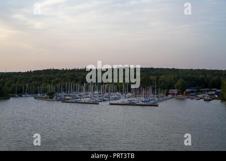 Editorial 08.09.2018 Turku Finland, sailing boats at the marina in the archipelagos pier Stock Photo