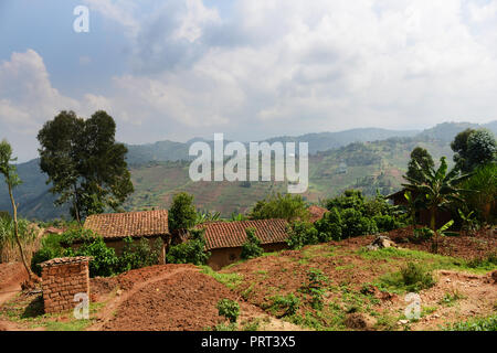 A small village in rural western Rwanda. Stock Photo