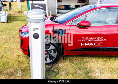 Jaguar i-pace car charging, Jaguar i-pace car, Jaguar i-pace, charging, Electric car, charging car point, car charging point, I-pace jaguar, Stock Photo