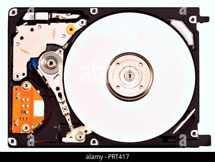 Computer hard drive with the cover removed Stock Photo