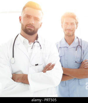 Portrait of medical center team, Stock Photo