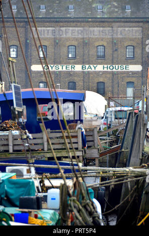 Faversham, Kent, England. Oyster Bay House on Faversham creek - inlet from the Thames Estuary Stock Photo