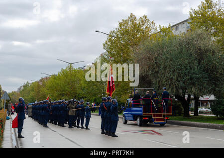 Eskisehir, TURKEY-October 29,2017: Celebration of the 94th Anniversary of the Republic Day. Governor, Mayor and Commander Greet The Troops and People  Stock Photo