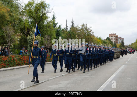 Eskisehir, TURKEY-October 29,2017: Celebration of the 94th Anniversary of the Republic Day.soldiers doing parade in the ceremonial area. Stock Photo