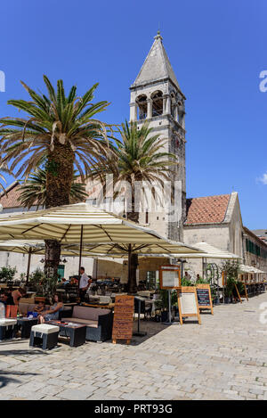 Main seafront promenade in Trogir, Dalmatia, Croatia. Stock Photo