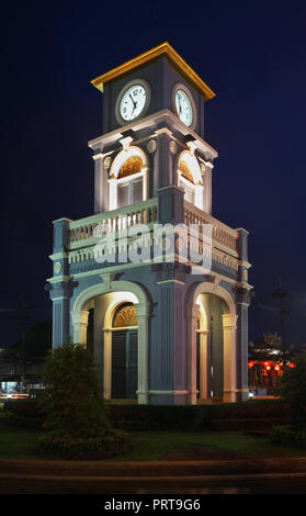 Surin Circle clock tower in Phuket town. Phuket province. Thailand Stock Photo