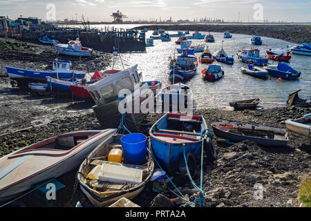 Fishing boats in Paddys Hole Harbour, Teesmouth, Redcar Cleveland UK Stock Photo