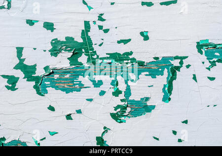 Peeling green and white paint texture Stock Photo