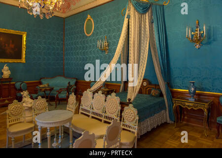 SAINT PETERSBURG, RUSSIA - AUGUST 22, 2017: The Blue Bedroom. Interior of the Yusupov Palace on the Moika river embankment, 94.  A fragment of the int Stock Photo