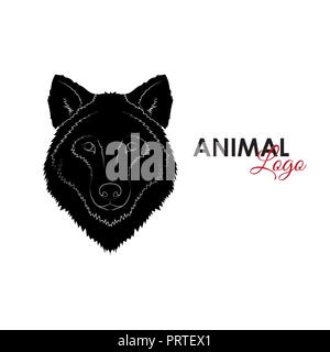 Head wolf icon logo symbol vector illustration Stock Vector