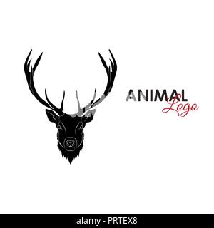 Head deer icon logo symbol vector illustration Stock Vector