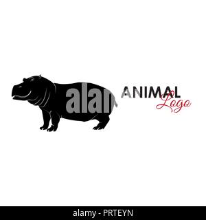 Hippopotamus hippo icon logo symbol vector illustration Stock Vector