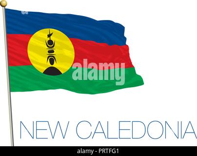 New Caledonia official flag, vector illustration Stock Vector