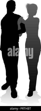 Young Couple People Silhouette Stock Vector