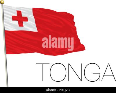 Tonga official flag, vector illustration Stock Vector