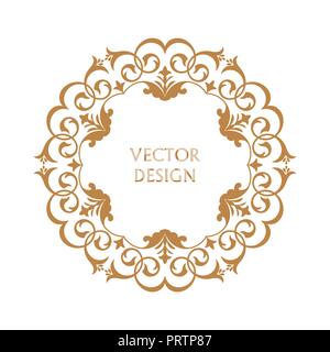 Circular pattern. Round ornament. Vintage frame. Greeting card. Wedding  invitation. Retro style. Vector logo template, labels and badges Stock  Vector Image & Art - Alamy