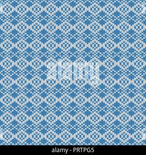 Repeating knitted seamless pattern. Woolen texture with a jacquard pattern. Abstract winter holiday design. Sweater ornament Stock Vector