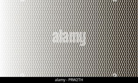Abstract halfton background of dashes of different thickness in the form of a wave. Stock Vector