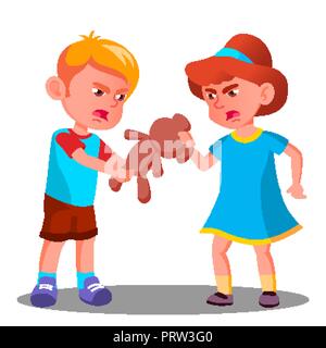 Little boy with a toy crying illustration Stock Vector Art ...