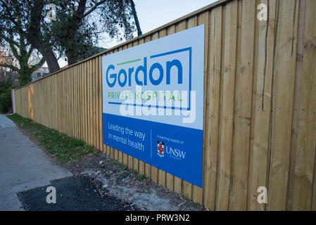 Opened in 2018 the Gordon Private Hospital is a mental health teaching hospital affiliated with the University of New South Wales in Australia Stock Photo