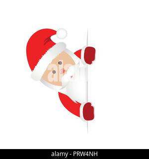 Christmas Santa Claus in red behind blank greeting card vector illustration EPS10 Stock Vector