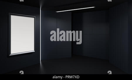 3D rendring empty rendering picture frame with minimalist and modern ...