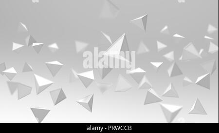 3d rendering of triangle geometric shapes , abstract high key and selected focus background . Stock Photo