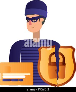 hacker stealing information avatar character Stock Vector