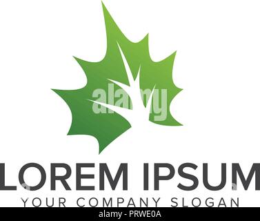 leaf green logo. Environmental and Landscaping Garden logo design concept Stock Vector