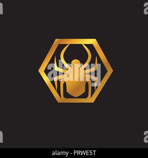 spider emblem logo. animal logo design concept template Stock Vector