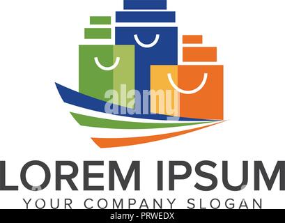 shoping bag logo design concept template Stock Vector